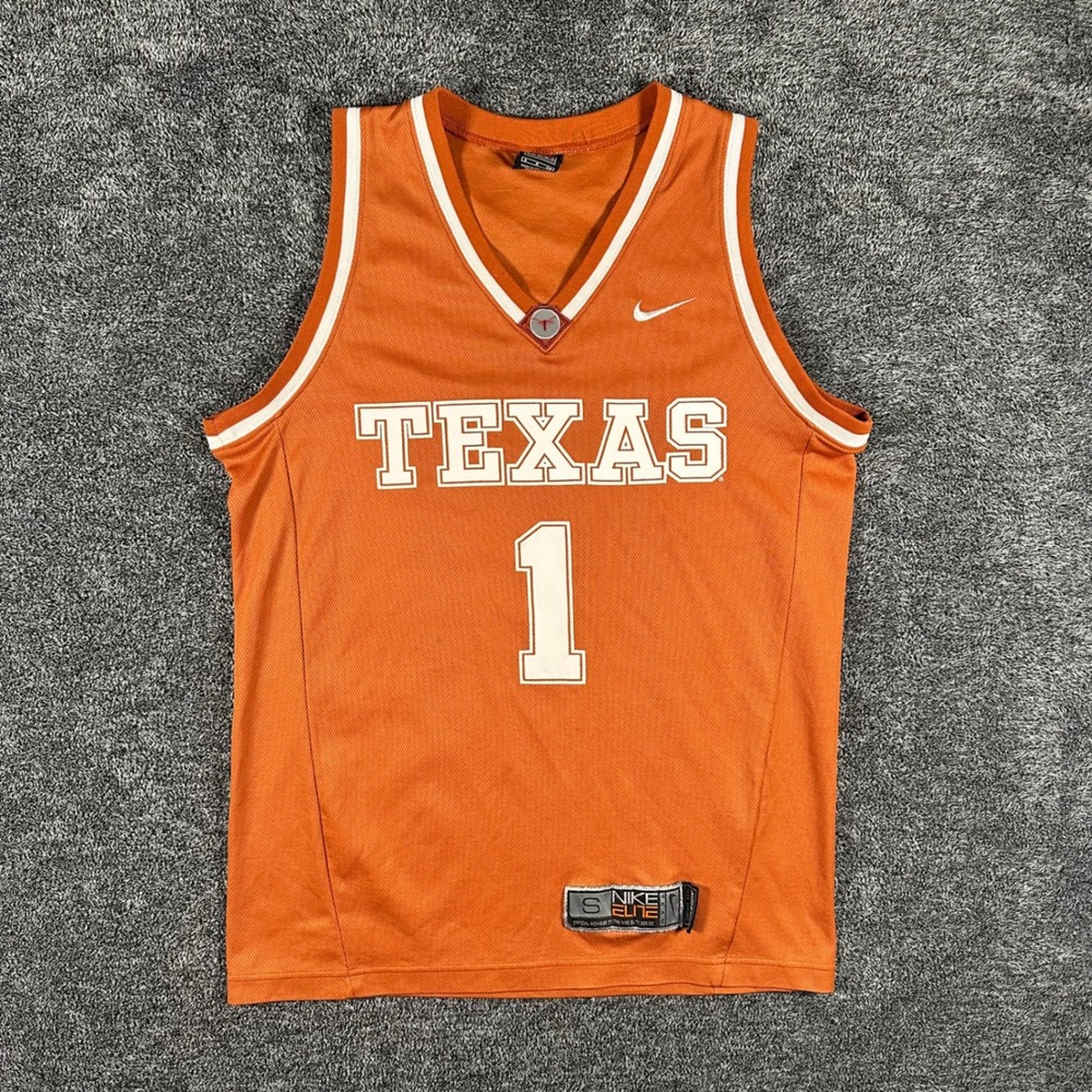 Texas Long Horns Nike Jersey Mens S Orange NCAA Basketball Elite Team Series #1
